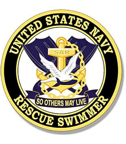 Amazon.com: Blue Navy Rescue Swimmer Insignia Shaped Sticker